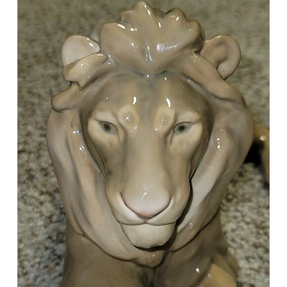 VTG Lev Bing & Grondahl B & G Porcelain Figurine Lying Lion Handpainted Denmark - Picture 2 of 11